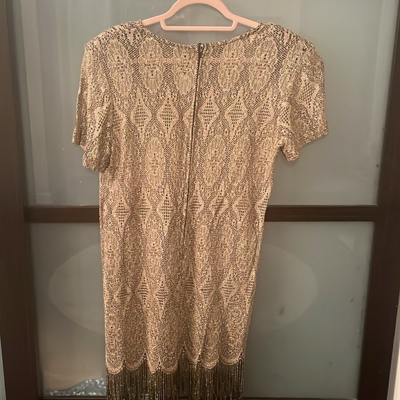 Beautiful Vintage Gold Sheer Dress - Picture 5 of 15